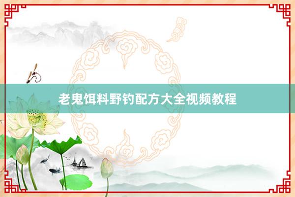 老鬼饵料野钓配方大全视频教程