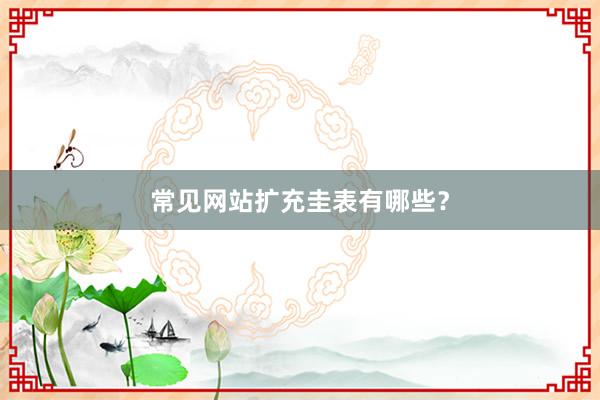 常见网站扩充圭表有哪些?